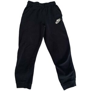 Nike Jogger Pants Kids Large Black Fleece Standard Fit Sporty Athleisure Lounge